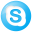 social skype button blue